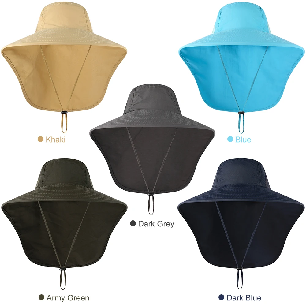 Fishing Cap Wide Brim Unisex Sun Hats For Fishing with Neck Flap for Travel Camping Hiking Boating