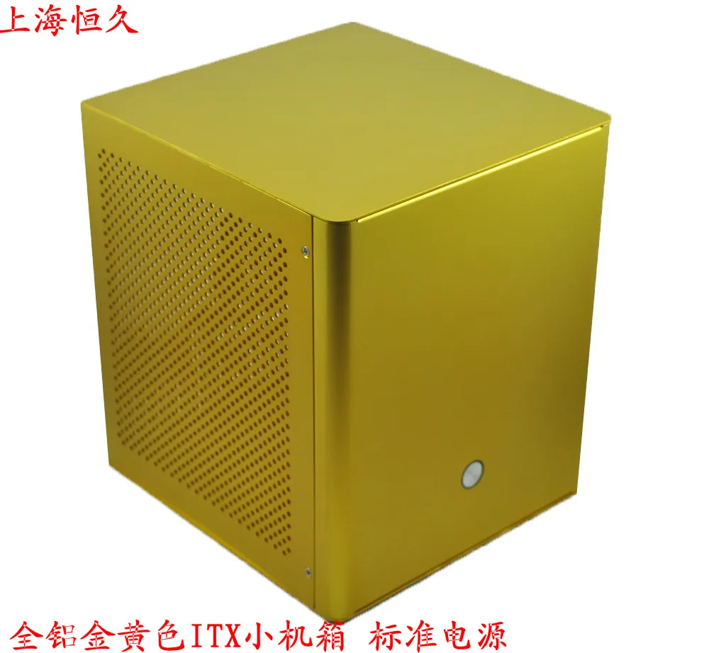 Hengjiu jonsbo v3 алюминиевый htpc mini-itx чехол для компьютера желтый