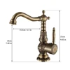 Basin Faucets Antique Brass Bathroom Faucet Grifo Lavabo Tap Rotate Single Handle Hot and Cold Water Mixer Taps Crane AL-9966F ► Photo 3/6