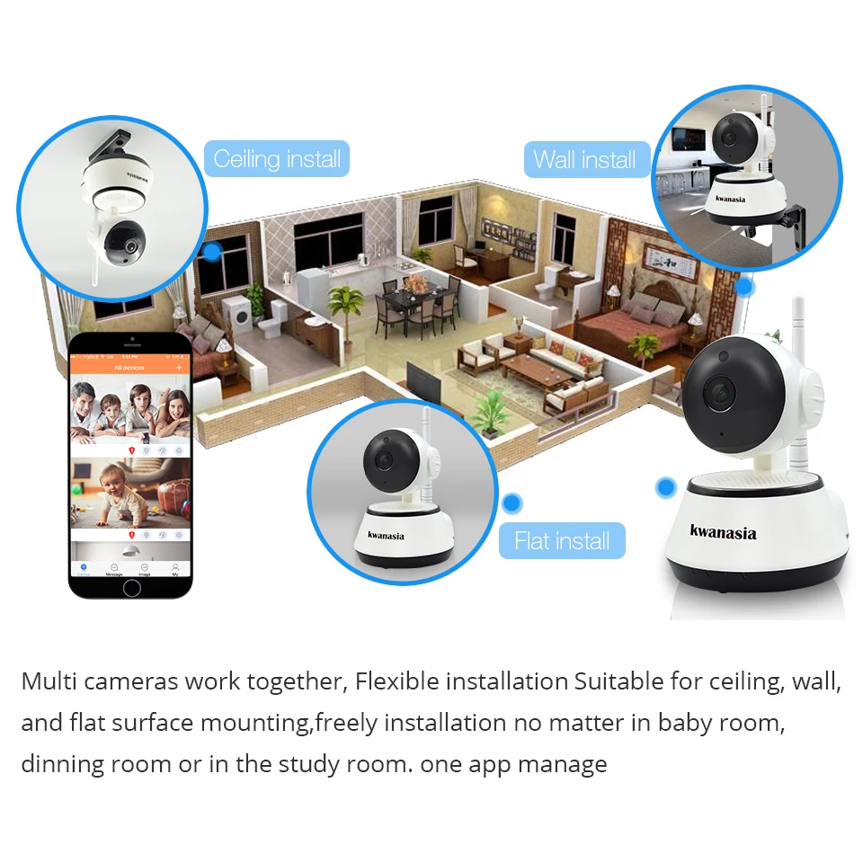 IP WIFI камера 1080P 2MP Wi Fi Домашняя безопасность беспроводная ip панорамирование