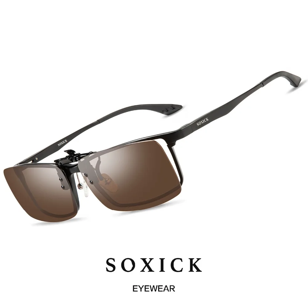 Soxick Sunglasses Eyeglasses Clip Anti-Blue Polarized Glasses Lens Fashion Brand Design Lightweight Unisex UV Anti-Glare Eyewear