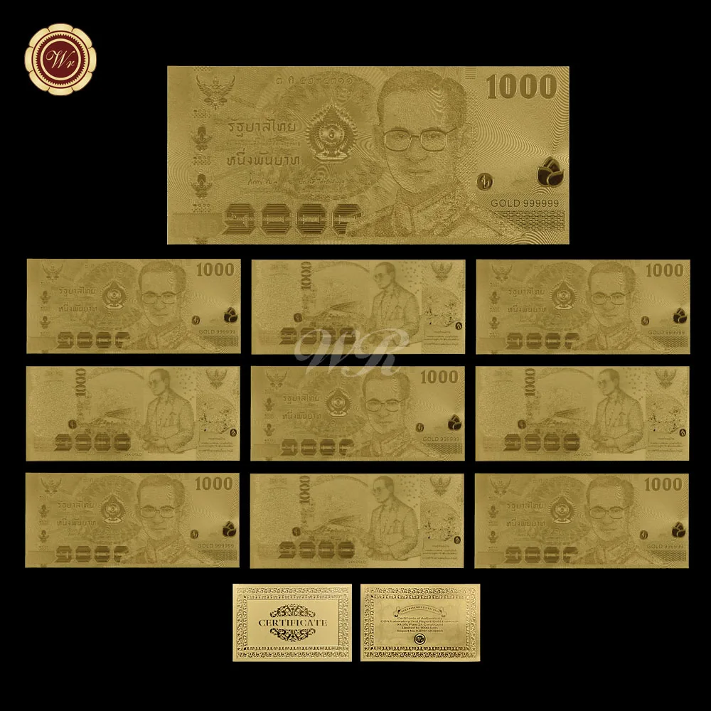 WR идеи подарка для мужчин красочная Коллекционная Золотая банкнота 50 батов Золотая фольга бумажные деньги горячая Распродажа банкноты для домашнего декора - Цвет: style 20