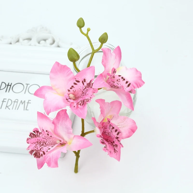 Шелковая бабочка ваза с искусственной орхидеей дисплей Искусственные цветы год Рождество Декор для дома Свадебные аксессуары оформление