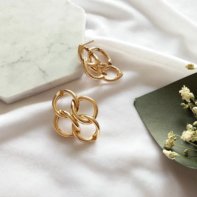 New Fashion Gold Color Multi Stud Earring for Women Brand Designer Small Circle Earrings Geometric Jewelry Gifts | Украшения и
