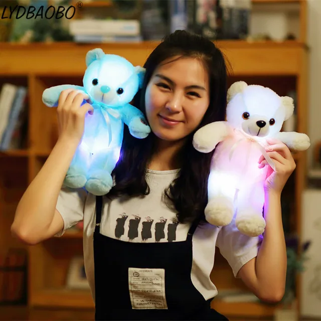 32CM Glowing Teddy Bear Luminous Christmas Gift for Kids Creative Light Up LED Teddy Bear Stuffed Animals Plush Toy 6