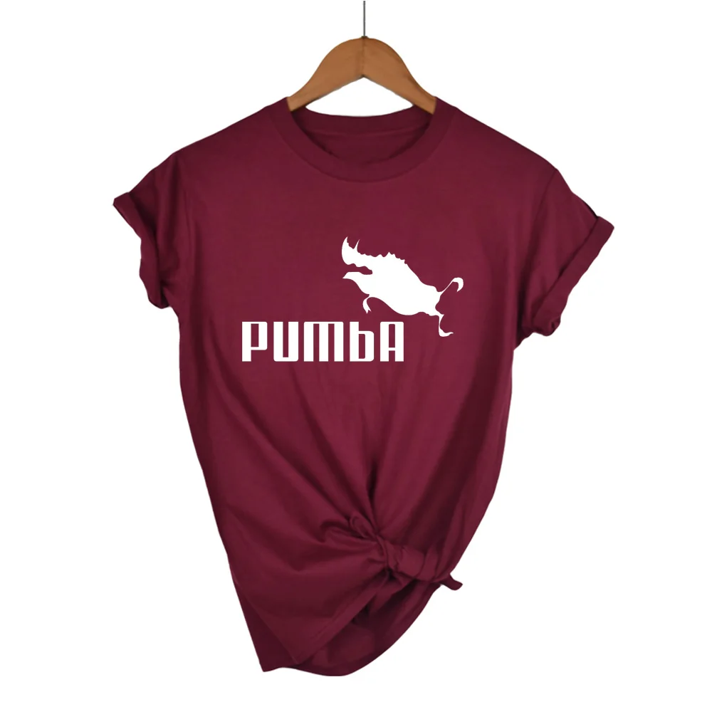 Забавная Футболка Harajuku, милые футболки homme Pumba, женские повседневные хлопковые топы с короткими рукавами, крутая футболка, летний Трикотажный костюм, футболка - Цвет: chestnut 1