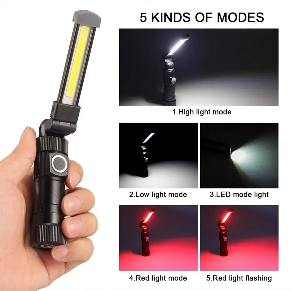 

multifunction flashlight USB rechargeable flashlight for work maintenance, Emergency light, Magnetic LED light, flashlight Ultra