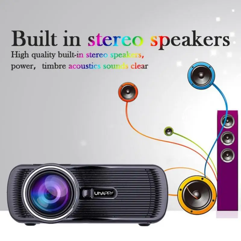 Projector Mini Home Theater 1080P Full HD HDMI Bluetooth WIFI LED Projector Video Media Player Black EU