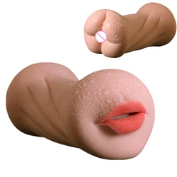 2-in-1 Aircraft Realistic Pussy Vagina Oral Sucking Cup Real Skin Feeling Silicone Fake Vagina for Male Masturbators Sex Toys 2-in-1 Aircraft Realistic Pussy Vagina Oral Sucking Cup Real Skin Feeling Silicone Fake Vagina for Male Masturbators Sex Toys