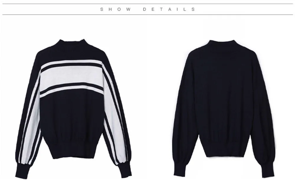 Autumn Knitwear Blouse Shirt Women 2018 Winter Turtleneck Warm Striped Sweater Blouse long sleeve knitwear Female Casual Tops (16)