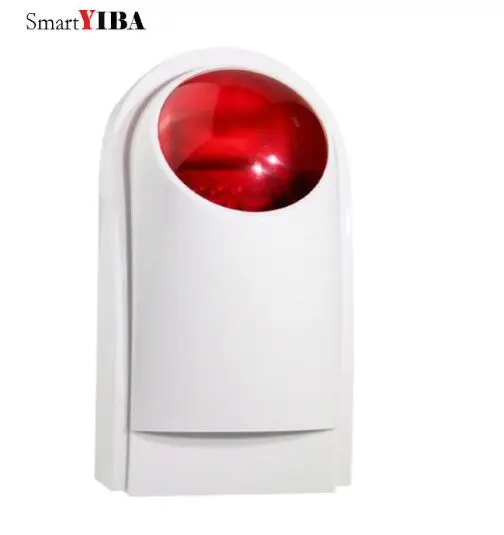 

SmartYIBA Wireless Siren With Backup Battery Red Flash Strobe Siren For G90B Plus WIFI GSM Alarm System