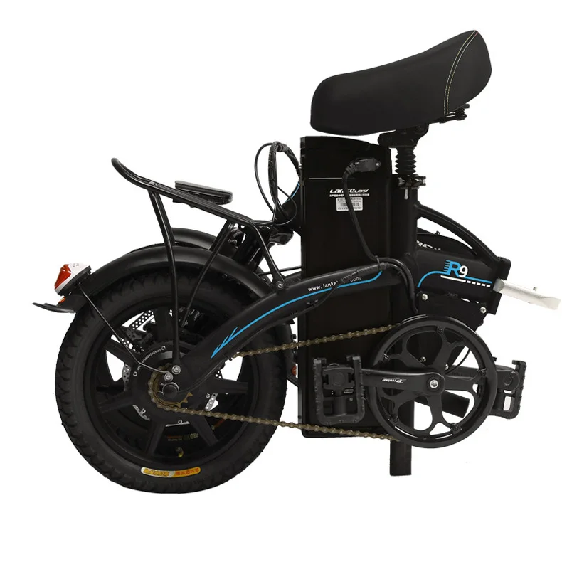 Sale Portable 14 Inches Folding Electric Bicycle, 48V 23.4Ah Strong Lithium Battery, Integrated Wheel, Suspension EBike 17