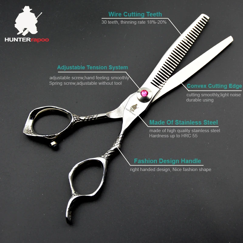 HUNTERrapoo 30% OFF HT9111 ножницы для стрижки волос из нержавеющей стали набор филировочные