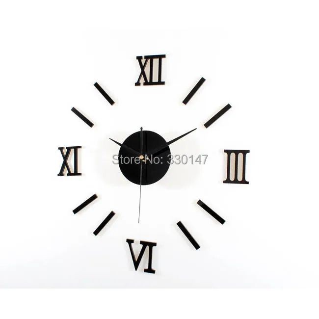 Rome Digital Number wall clock diy 3d mirror Silent Clock Acrylic Brief Quieten DIY wall clock modern design Wholesale