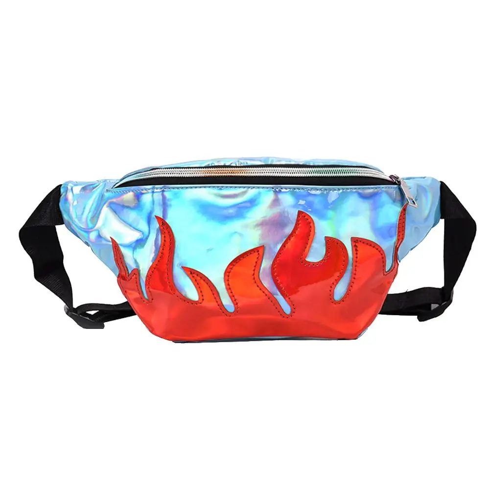 الأزياء لهب خليط الليزر بريق المرأة Crossbody حقيبة الرياضة الخصر الحقيبة الهاتف المحمول حقيبة الخصر حزم