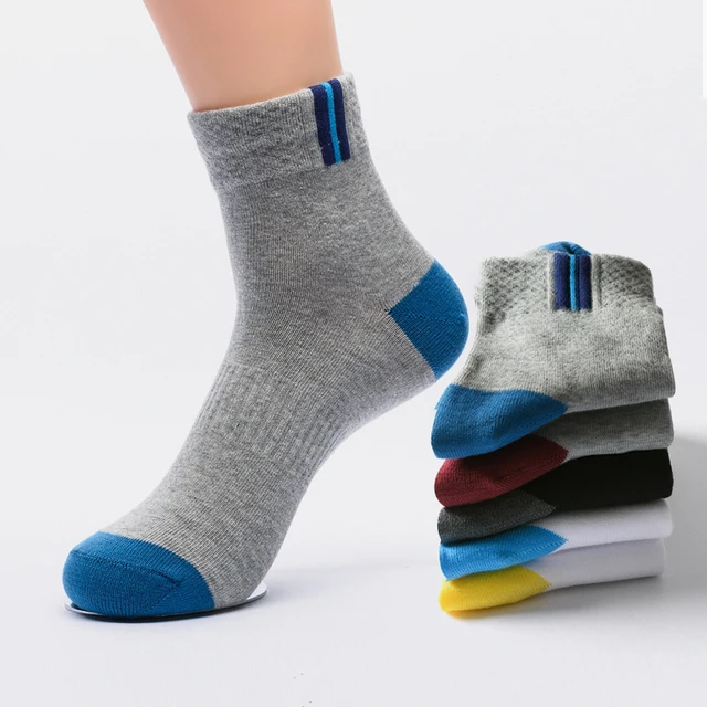 High Quality Men Socks Pure Cotton Breathable Mesh Absorb Sweat Socks