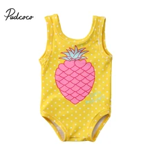 От 1 до 7 лет одежда для купания с принтом ананаса для маленьких девочек; купальный костюм для малышей; пляжная одежда для маленьких девочек; детский летний купальный костюм