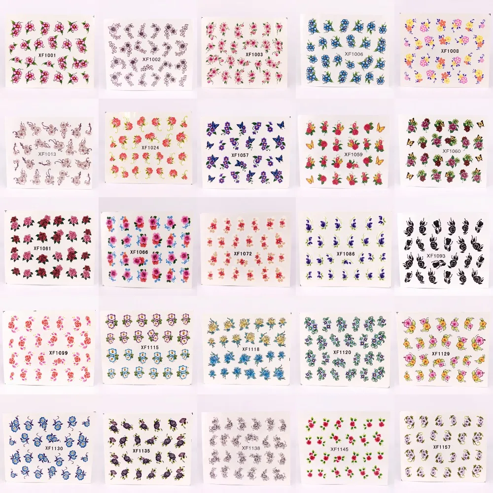 

[Retail] 1 Sheet Water Transfer Nail Art Sticker Watermark Decals DIY Decoration For Beauty Nail Tools, 30 Styles For Choose