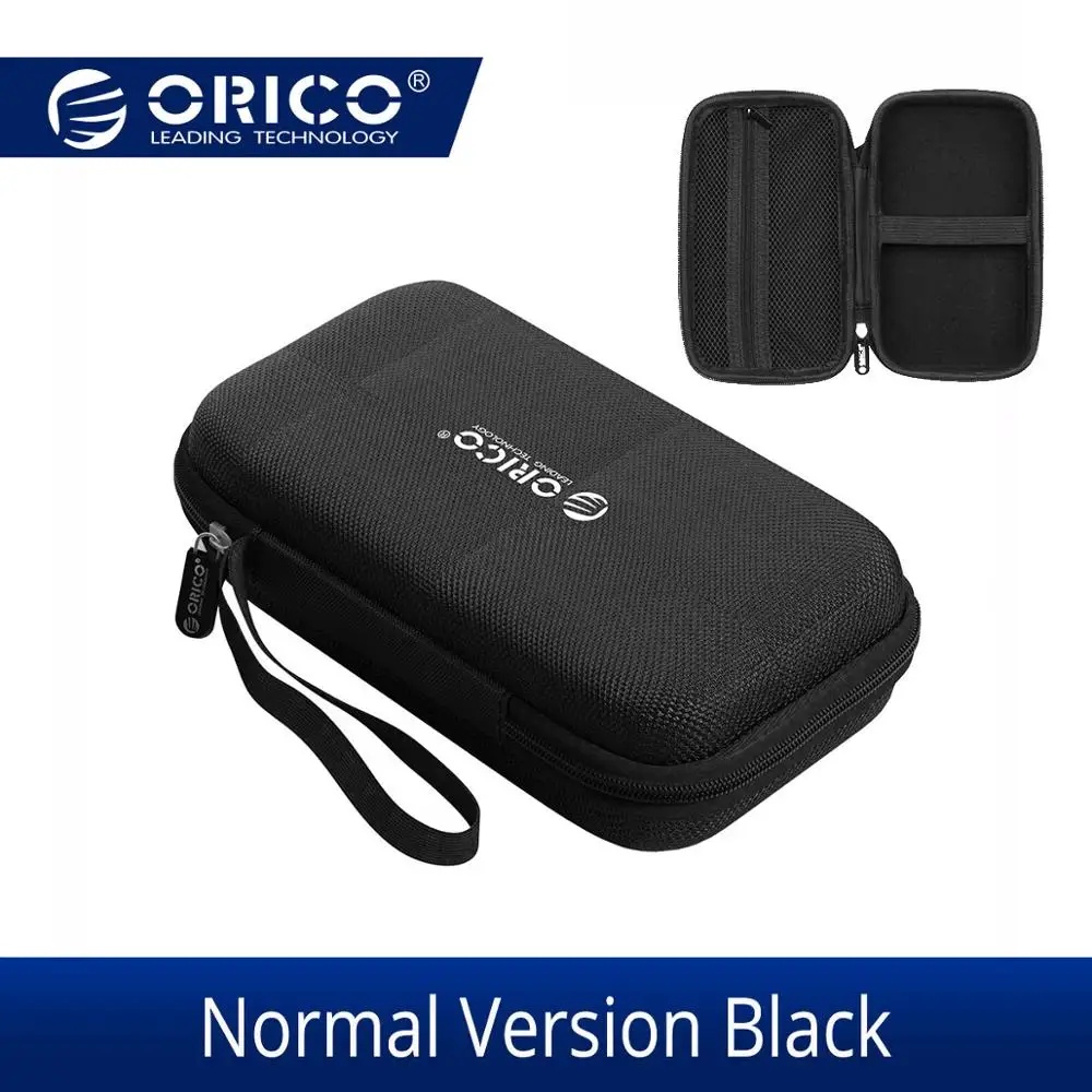 Чехол ORICO power Bank, портативный защитный чехол для внешнего жесткого диска 2,5 дюйма, жесткий диск/наушники/u-диск, USB кабель для передачи данных, чехол - Цвет: A Normal Black