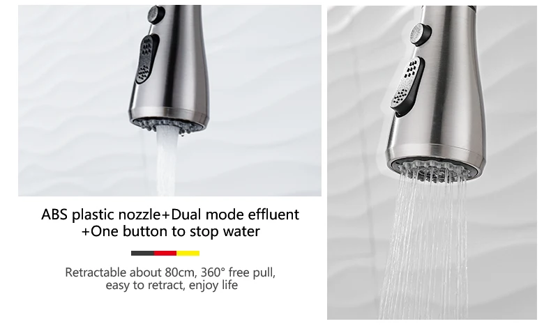 High Arc Brushed Nickel Pull Out Kitchen Water Tap Single Hole Swivel 360 Degree Kitchen Sink Faucet with Pull Down Sprayer