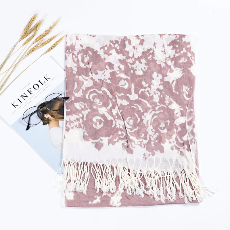 Дизайн Кешью цветочный принт модный шарф для женщин хлопковые шарфы шаль и обертывания бандана женский платок с кисточками