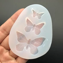 1 шт прозрачная бабочка силиконовая форма смола для DIY изготовления ювелирных изделий кулон ожерелье формы чехол для телефона патч, аксессуары для изготовления