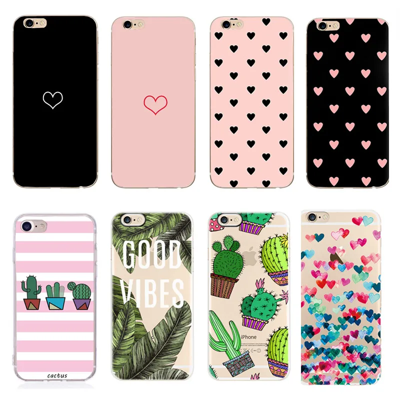 Luxury Phone Case For iPhone 7 Plus 6S Capa Silicon Soft Heart Cat 5S SE 6 S 8 X XR XS Max Cover |