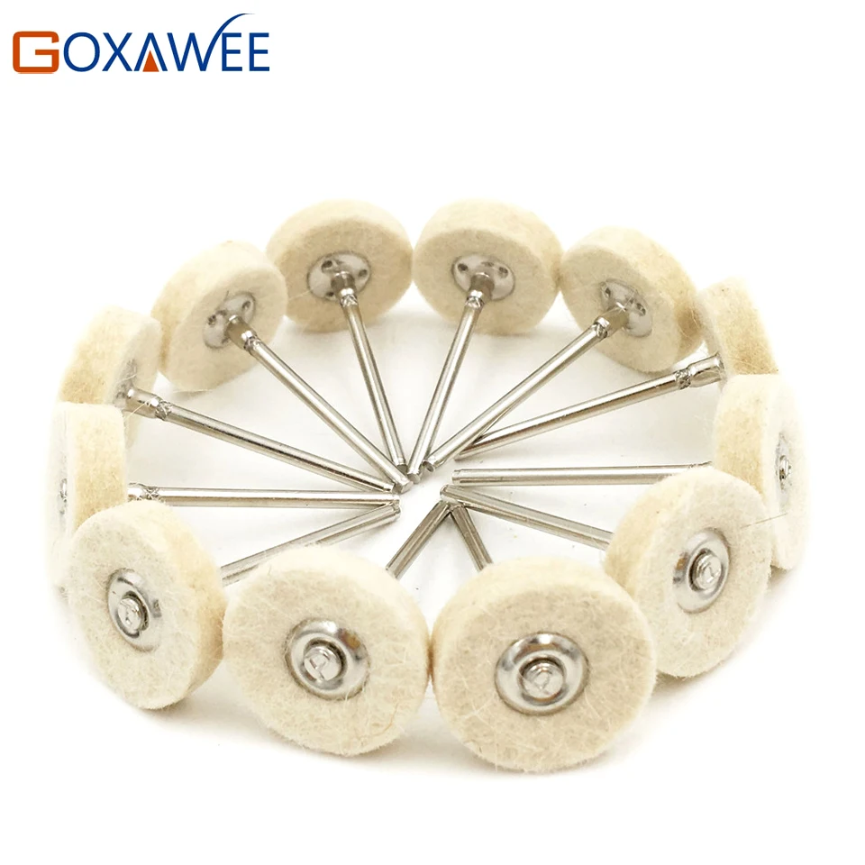 12pcs Felt Mounted Abrasive Polishing Wheel for Dremel Rotary Tools Accessories Abrasive Brush Wood Metal Glass
