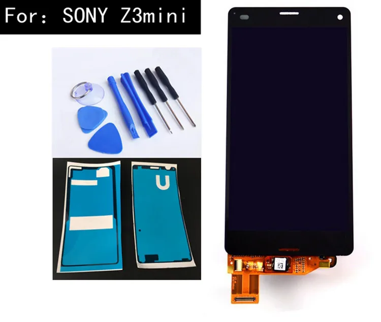 Черный Компактный ЖК-дисплей D5803 D5833 для sony Xperia Z3 Mini, дигитайзер с сенсорным экраном+ Инструменты+ клейкая лента