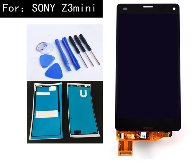 

Black for sony Xperia Z3 Mini Compact LCD D5803 D5833 lcd display digitizer with touch screen +tools+Adhesive Tape Free Shipping