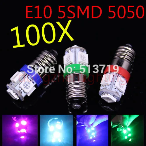 Free shipping 100X led auto bulb E10 1449 428 Scre...
