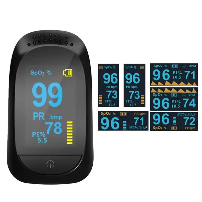 

Portable OLED Fingertip Blood Oxygen SpO2 Saturation Meter Pulse Oximeter PR PI Pulse Oximeter Sleep Monitoring Parameters