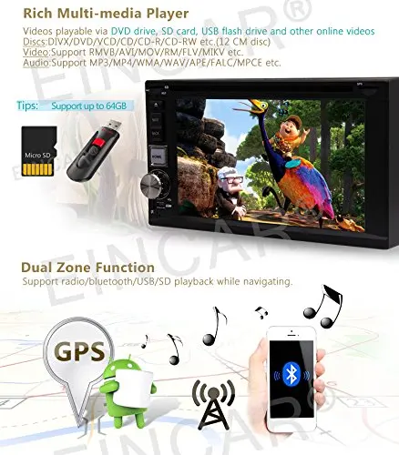 Excellent Universal 2 din Android 6.0 Car DVD player GPS Wifi Bluetooth Radio 2GB CPU DDR3 Capacitive Screen supports 3G car pc aduio obd2 3