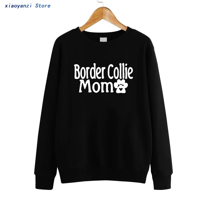 Drawing Border Collie Mom Dog Lover Paw Print Unisex Women Sweatshirts Many Colors Custom Gift for Her Jenuine Crafts Pullovers | Женская