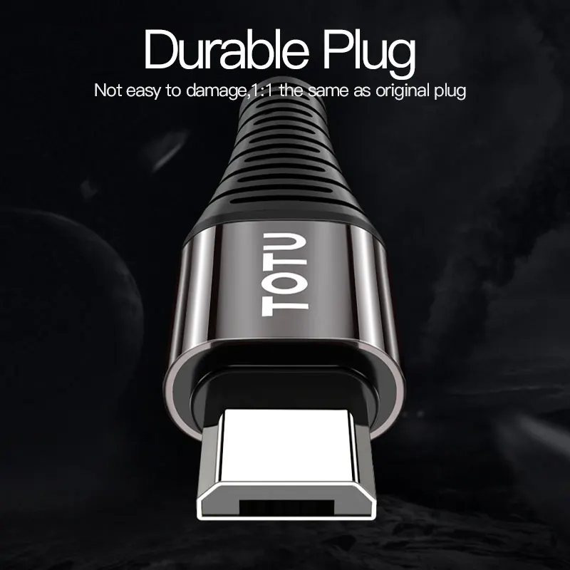 TOTU مايكرو USB كابل شحن سريع البيانات كابل لسامسونج ملاحظة 9 Xiaomi الروبوت سلك Microusb شاحن الحبل الهاتف المحمول كابل محول