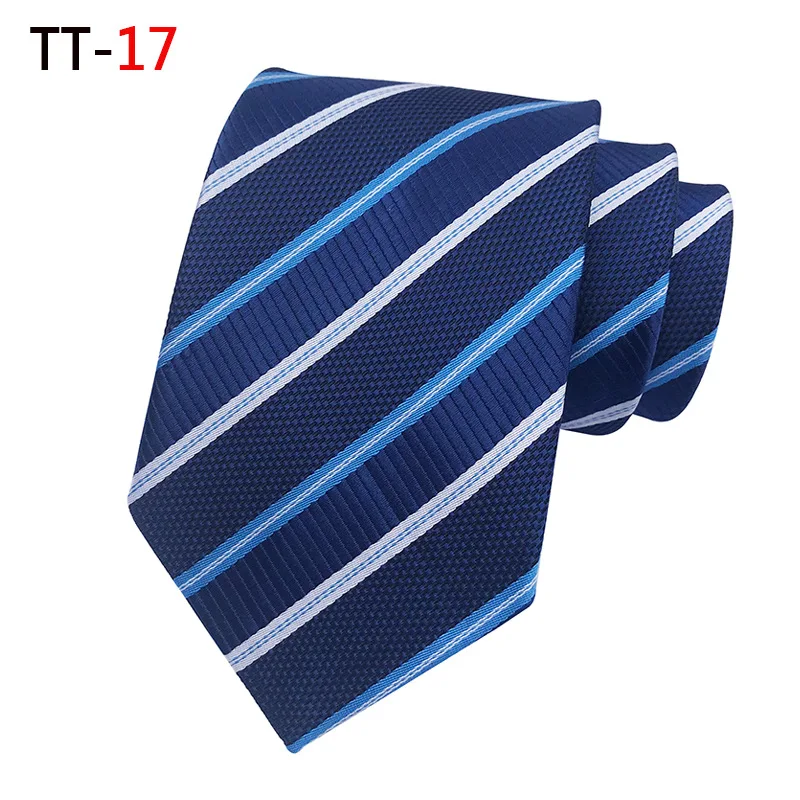 Новинка полосатый Темный галстук деловой Повседневный Шелковый роскошный мужской галстук свадебный галстук для вечеринки - Цвет: TT17