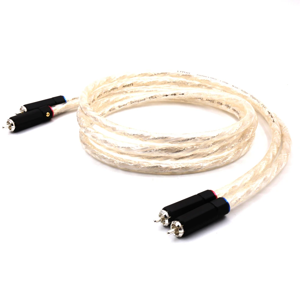 

HI-End silver plated dual filter ring fever audio signal cable Line Silver RCA plug Audio Cable