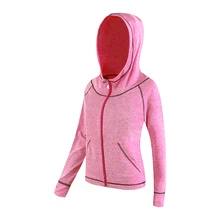 Повседневные женские толстовки, футболки, пальто, одноцветные, розовые, серые, быстросохнущие, женские, с длинным рукавом, для бега, спортивный костюм, женские толстовки с капюшоном