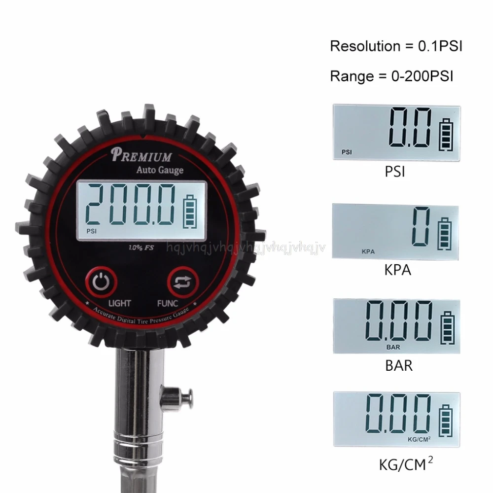 

200PSI LCD Display Digital Tire Air Pressure Gauge 200PSI High Accuracy Barometers Monitoring Tools Tester for Car Bicycle My06