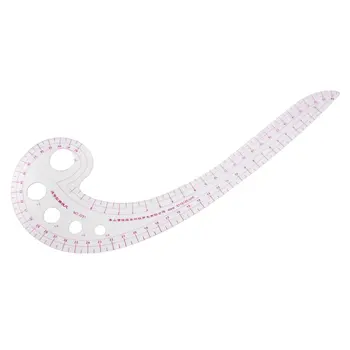 

11.8" Long Comma Shaped Plastic Transparent French Curve Ruler SplIne