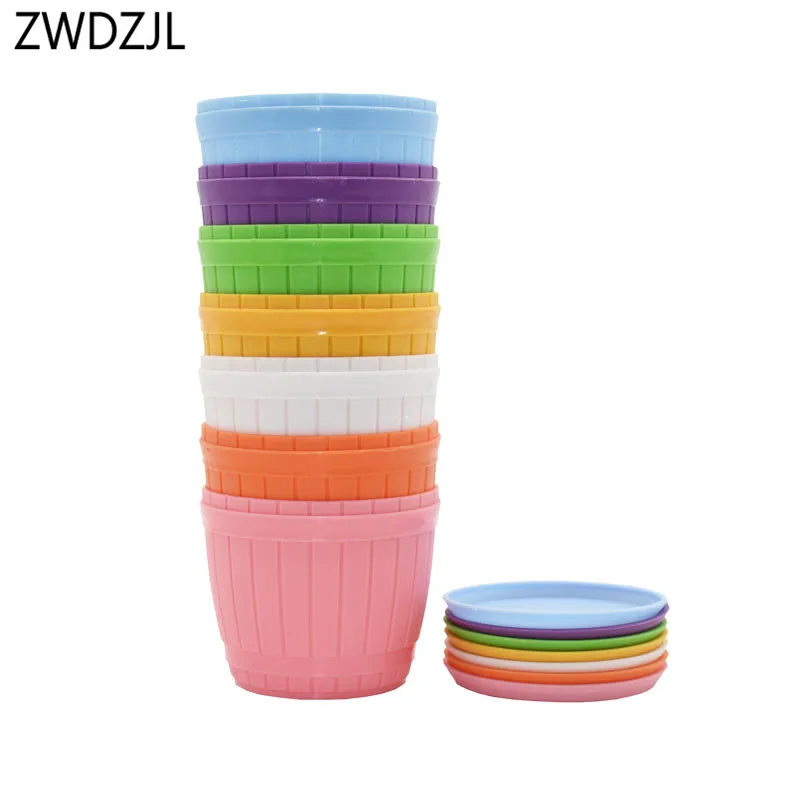 

Miniature plastic flower pots Macetas succulent plants garden pot flowerpots Plateau mini Bonsai balcony decor 5pcs