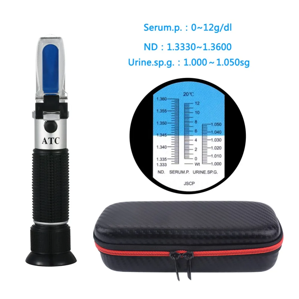 

2017 New RHC-200ATC Medical Serum Protein Urine Specific Gravity Refractometer 0 - 12g/dl free shipping