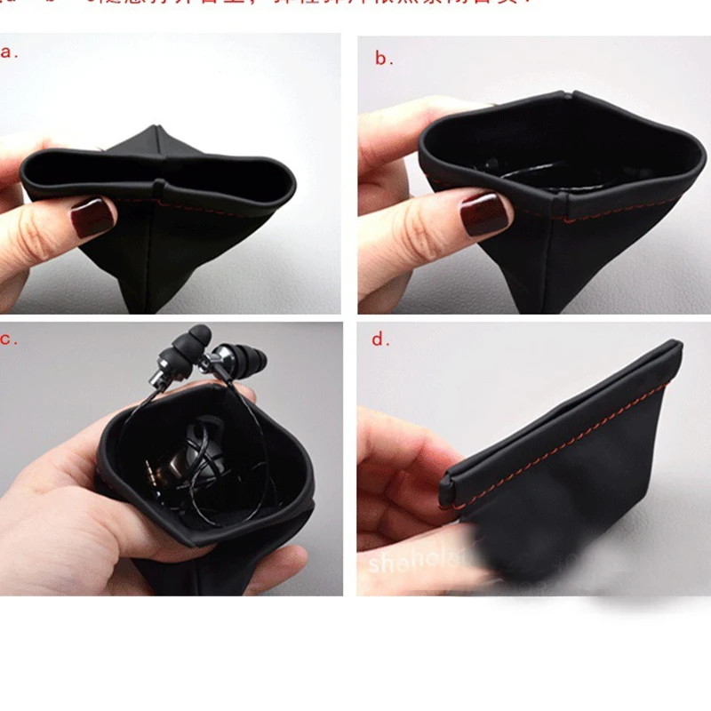 RACAHOO Mini Earphone Bag PU Leather Headphone Carrying Case Headphones Storage Pouch Protection Cable Headset Earbud Coin Bag3