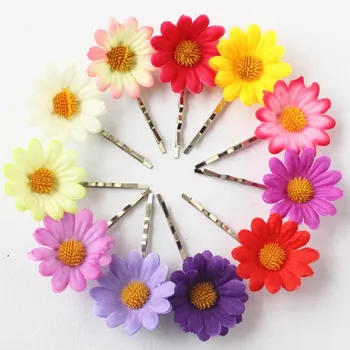 

50 lovly Princess Kids Party Gifts Girls Cartoon Cute flowers Hair Clip hair accessories daisy Hair Clips hairpins headwear