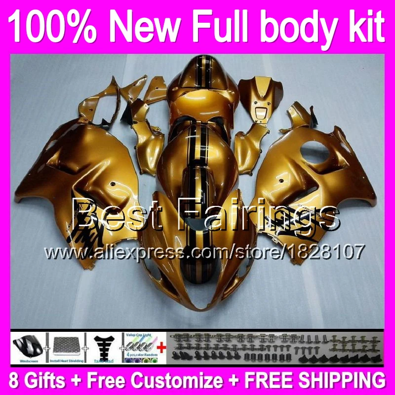 

Fairing For SUZUKI Hayabusa GSXR1300 Glossy gold 96 97 98 99 00 01 15B4 GSXR 1300 GSX R1300 GSXR-1300 02 03 04 05 06 07 +Decal