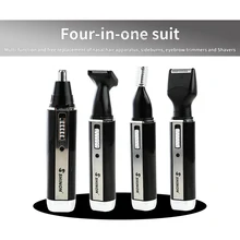 SHINON лезвия из нержавеющей стали зажим для носа волос триммер для носа 4 в 1 USB электрические машинки для стрижки волос
