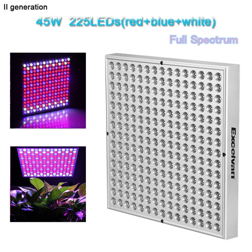 Excelvan 45 W 225 SMD СВЕТОДИОДНЫЙ Выращивание растений гидропонным методом света и