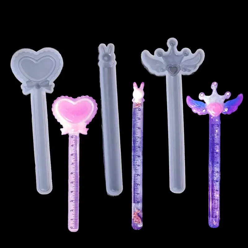 

3Pcs Crown Rabbit Wing Straight Ruler Silicone Mold Kit Resin Casting Craft Tool