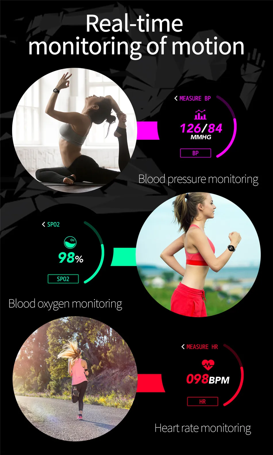 LIGE Новые смарт-часы женские водонепроницаемые фитнес-трекер пульсометр Монитор артериального давления шагомер спортивный браслет для Android ios