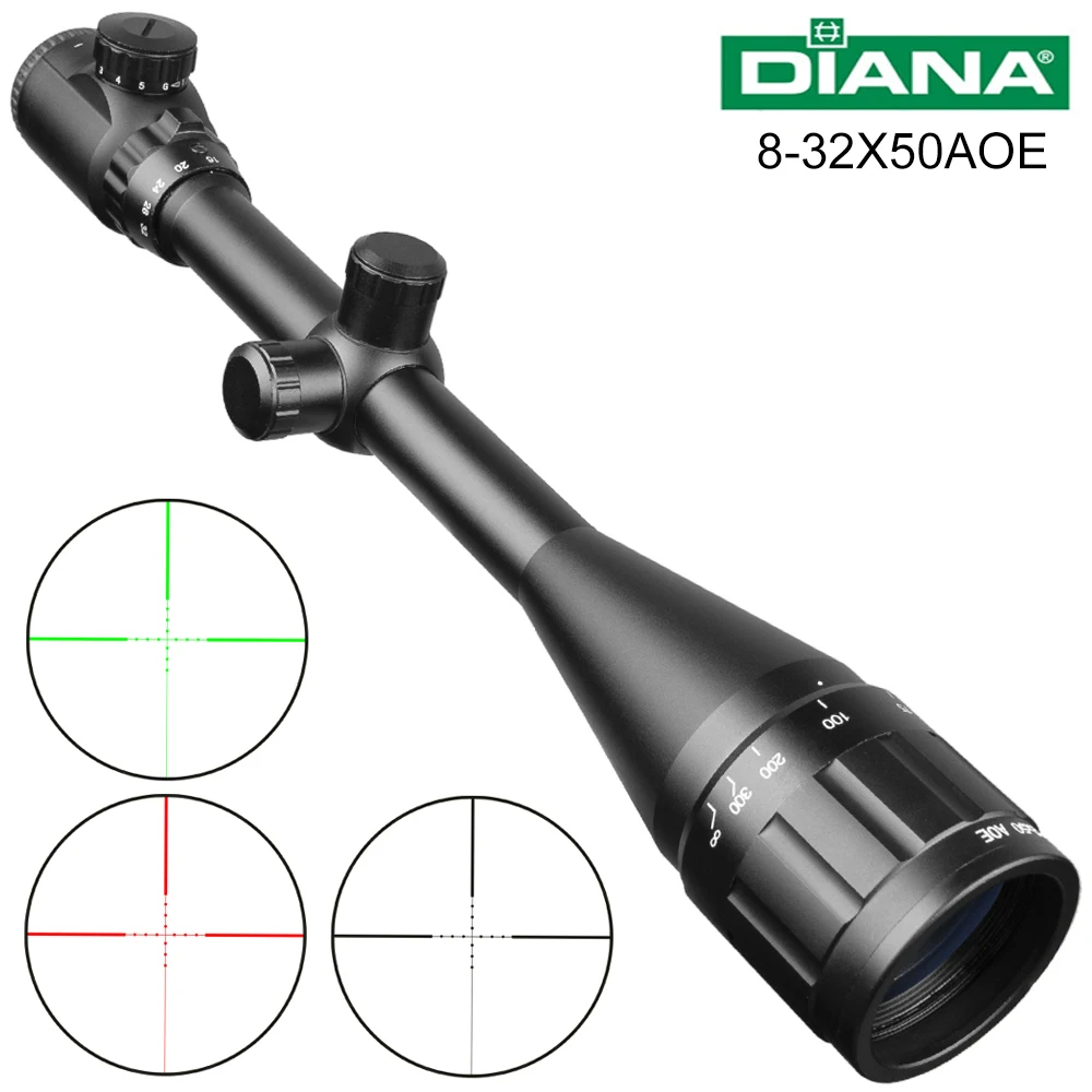 

DIANA Tactical 8-32X50 Scopes Rifle Optics Red Dot Green Compact Riflescopes Outdoor Hunting Scopes